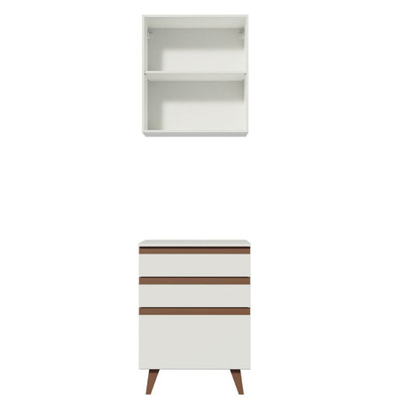 Combo Mueble Superior e Inferior de Cocina Reims Blanco 60x210cm con Mesón de Madera Aglomerada MPD y sin Estufa - MUEBLES INFERIORES DE COCINA | Bylmo
