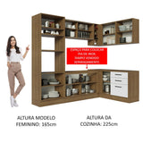 Cocina Integral Esquinero Modular Agata Marron y Blanco 399x225cm sin Mesón sin Estufa con Tres Cajones y con Veintitrés Entrepaños - COCINAS | Bylmo