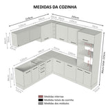 Cocina Integral Esquinero Modular Agata Marron y Crema 459x225cm sin Mesón sin Estufa con Tres Cajones y con Veintisiete Entrepaños - COCINAS | Bylmo