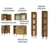 Cocina Integral Esquinero Modular Emilly Self Marron 293x186cm con Mesón de Madera Aglomerada Mdp sin Estufa con Un Cajón y con Veinte Entrepaños - COCINAS | Bylmo