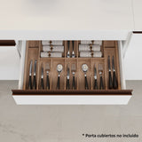 Cocina Integral Esquinero Modular Reims Blanco 402x210cm con Mesón de Madera Aglomerada Mdp sin Estufa con Un Cajón y con Diecisiete Entrepaños - COCINAS | Bylmo