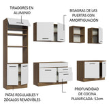 Cocina Integral Modular Agata Marron y Blanco 310x225cm sin Mesón sin Estufa con Dos Cajones y con Dieciocho Entrepaños - COCINAS | Bylmo