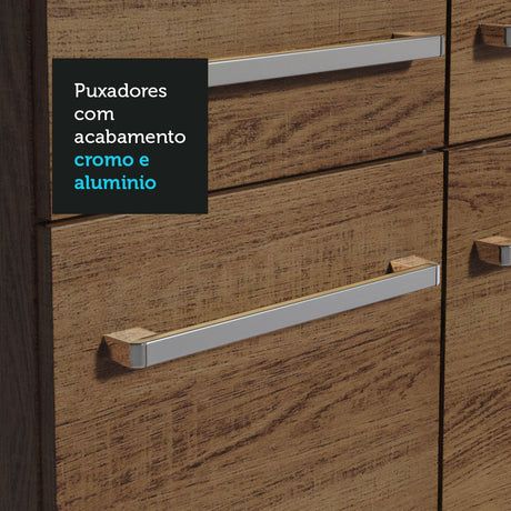 Cocina Integral Modular Emilly Cafe Oscuro 105x186cm con Mesón de Madera Aglomerada Mdp sin Estufa con Un Cajón y con Cinco Entrepaños - COCINAS | Bylmo