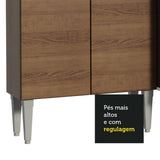 Cocina Integral Modular Emilly Marron y Gris 105x186cm con Mesón de Madera Aglomerada Mdp sin Estufa con Un Cajón y con Cinco Entrepaños - COCINAS | Bylmo