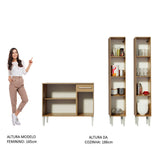 Cocina Integral Modular Emilly Front Marron 169x186cm con Mesón de Madera Aglomerada Mdp sin Estufa con Un Cajón y con Once Entrepaños - COCINAS | Bylmo