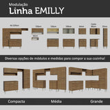 Cocina Integral Modular Emilly Marron 169x186cm con Mesón de Acero Inoxidable sin Estufa con Un Cajón y con Catorce Entrepaños - COCINAS | Bylmo