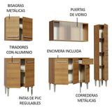 Cocina Integral Modular Emilly Fast Marron 201x186cm con Mesón de Madera Aglomerada Mdp sin Estufa con Un Cajón y con Trece Entrepaños - COCINAS | Bylmo