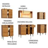 Cocina Integral Modular Emilly Fire Marron 233x186cm con Mesón de Madera Aglomerada Mdp sin Estufa con Un Cajón y con Trece Entrepaños - COCINAS | Bylmo