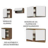 Cocina Integral Modular Glamy Marron y Blanco 240x225cm sin Mesón sin Estufa sin Cajones y con Doce Entrepaños - COCINAS | Bylmo
