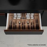 Cocina Integral Modular Reims Negro 190x210cm con Mesón de Madera Aglomerada Mdp sin Estufa con Un Cajón y con Nueve Entrepaños - COCINAS | Bylmo