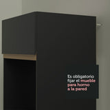 Cocina Integral Modular Reims Negro y Marron 260x210cm con Mesón de Madera Aglomerada Mdp sin Estufa con Un Cajón y con Catorce Entrepaños - COCINAS | Bylmo