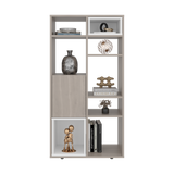 Biblioteca Momi Bardolino y Blanco 61.6x120cm Rectangular con Ocho Compartimientos y Seis Entrepaños - BIBLIOTECAS Y ESTANTERIAS | Bylmo