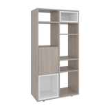 Biblioteca Momi Bardolino y Blanco 61.6x120cm Rectangular con Ocho Compartimientos y Seis Entrepaños - BIBLIOTECAS Y ESTANTERIAS | Bylmo