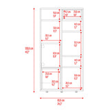 Biblioteca Momi Bardolino y Blanco 61.6x120cm Rectangular con Ocho Compartimientos y Seis Entrepaños - BIBLIOTECAS Y ESTANTERIAS | Bylmo