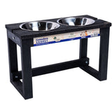 Comedero Ekopet Negro 49x32cm con Dos Tazones y para Perro Grande - COMEDEROS PARA MASCOTAS | Bylmo