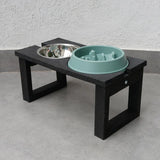 Comedero Ekopet Negro 46x22cm Antirreflujo con Dos Tazones y para Perro Mediano - COMEDEROS PARA MASCOTAS | Bylmo