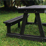 Mesa de Picnic Eucalipto Negro 150x78cm Rectangular de Seis Puestos con Dos Sillas - MESAS DE EXTERIOR | Bylmo