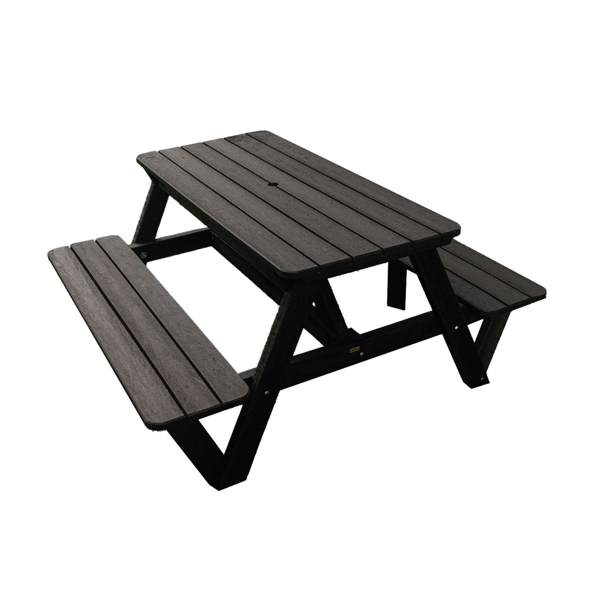 Mesa de Picnic Eucalipto Negro 150x75cm Rectangular de Seis Puestos con Dos Sillas - MESAS DE EXTERIOR | Bylmo