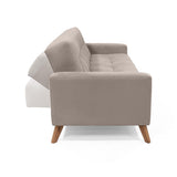 Sofá Cama Sahara Taupe 206x82cm De Tres Puestos Reclinable y con Apoya Brazos - SOFAS Y POLTRONAS | Bylmo