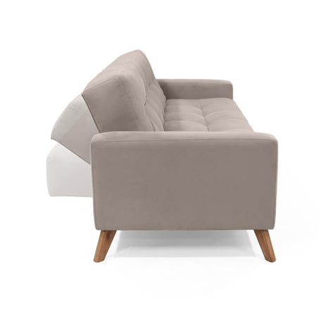 Sofá Cama Sahara Taupe 206x82cm De Tres Puestos Reclinable y con Apoya Brazos - SOFAS Y POLTRONAS | Bylmo