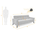 Sofá Cama Sahara Taupe 206x82cm De Tres Puestos Reclinable y con Apoya Brazos - SOFAS Y POLTRONAS | Bylmo