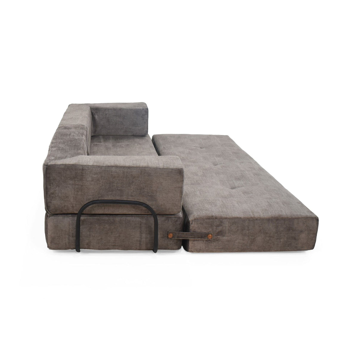 Sofá Cama Nablus Taupe 196x68cm De Tres Puestos y con Apoya Brazos - SOFAS Y POLTRONAS | Bylmo
