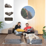 Sofá Cama Nablus Taupe 196x68cm De Tres Puestos y con Apoya Brazos - SOFAS Y POLTRONAS | Bylmo