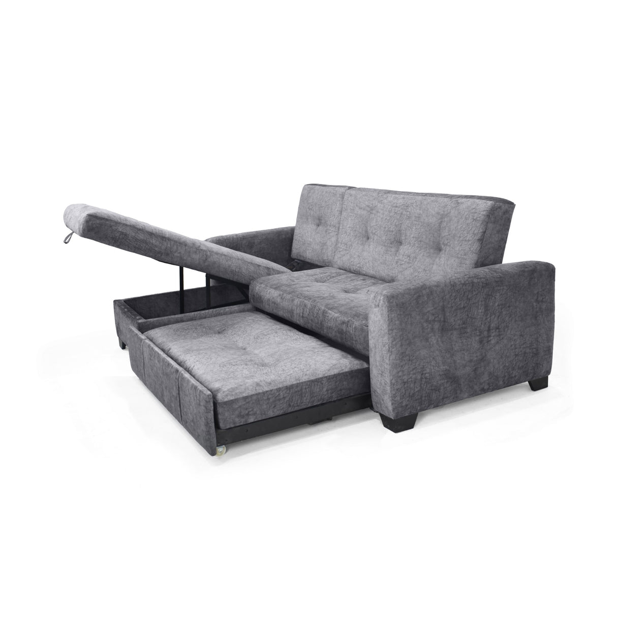 Sofá en L Atlas Gris 220x92cm De Tres Puestos Reclinable con Almacenamiento Derecho y con Apoya Brazos - SOFAS Y POLTRONAS | Bylmo