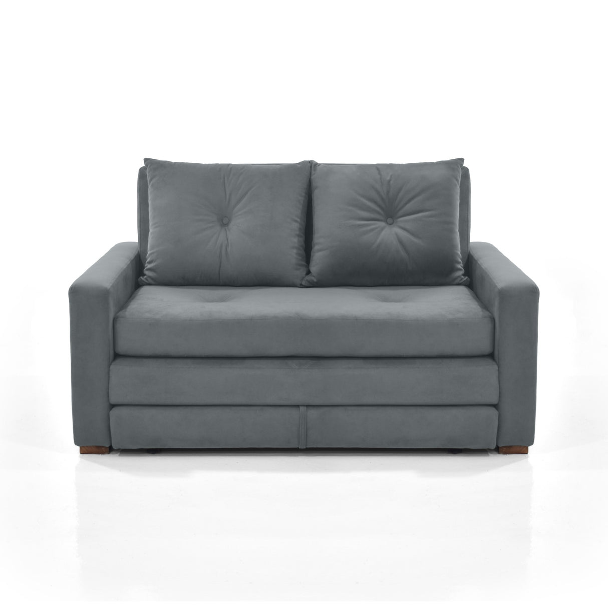 Sofá Cama Torino Gris 147x87cm De Dos Puestos Reclinable y con Apoya Brazos - SOFAS Y POLTRONAS | Bylmo