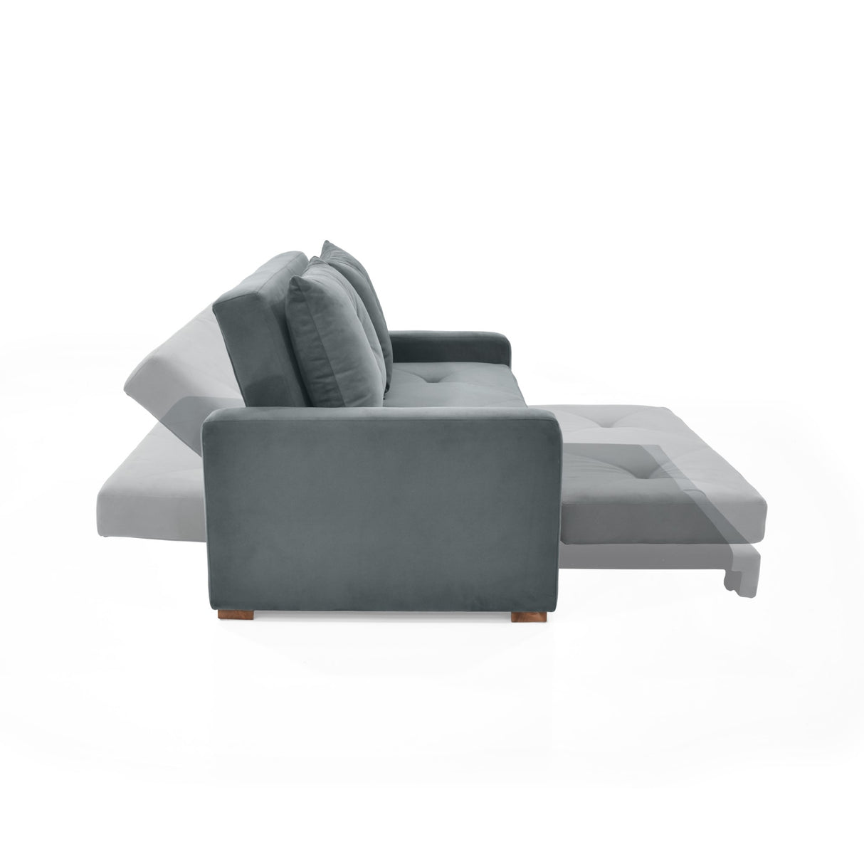 Sofá Cama Torino Gris 147x87cm De Dos Puestos Reclinable y con Apoya Brazos - SOFAS Y POLTRONAS | Bylmo
