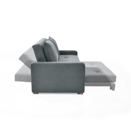 Sofá Cama Torino Gris 147x87cm De Dos Puestos Reclinable y con Apoya Brazos - SOFAS Y POLTRONAS | Bylmo