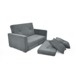 Sofá Cama Torino Gris 147x87cm De Dos Puestos Reclinable y con Apoya Brazos - SOFAS Y POLTRONAS | Bylmo