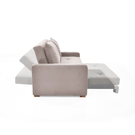 Sofá Cama Torino Taupe 147x87cm De Dos Puestos Reclinable y con Apoya Brazos - SOFAS Y POLTRONAS | Bylmo