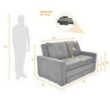 Sofá Cama Torino Taupe 147x87cm De Dos Puestos Reclinable y con Apoya Brazos - SOFAS Y POLTRONAS | Bylmo