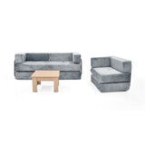 Sala Nablus Plata 196x68cm con Sofacama Poltrona y Mesa de Centro - SOFAS Y POLTRONAS | Bylmo