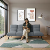 Sofá Cama Nivala Gris 187x83cm De Tres Puestos Reclinable y sin Apoya Brazos - SOFAS Y POLTRONAS | Bylmo