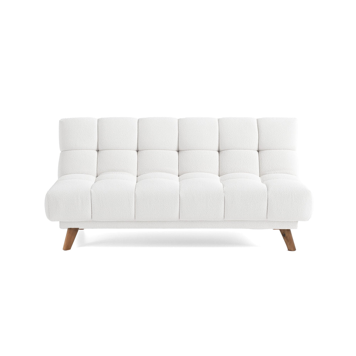 Sofá Cama Nubo Blanco y Matiz Caoba 178x82cm De Tres Puestos Reclinable y sin Apoya Brazos - SOFAS Y POLTRONAS | Bylmo