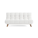 Sofá Cama Nubo Blanco y Matiz Caoba 178x82cm De Tres Puestos Reclinable y sin Apoya Brazos - SOFAS Y POLTRONAS | Bylmo