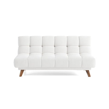 Sofá Cama Nubo Blanco y Matiz Caoba 178x82cm De Tres Puestos Reclinable y sin Apoya Brazos - SOFAS Y POLTRONAS | Bylmo