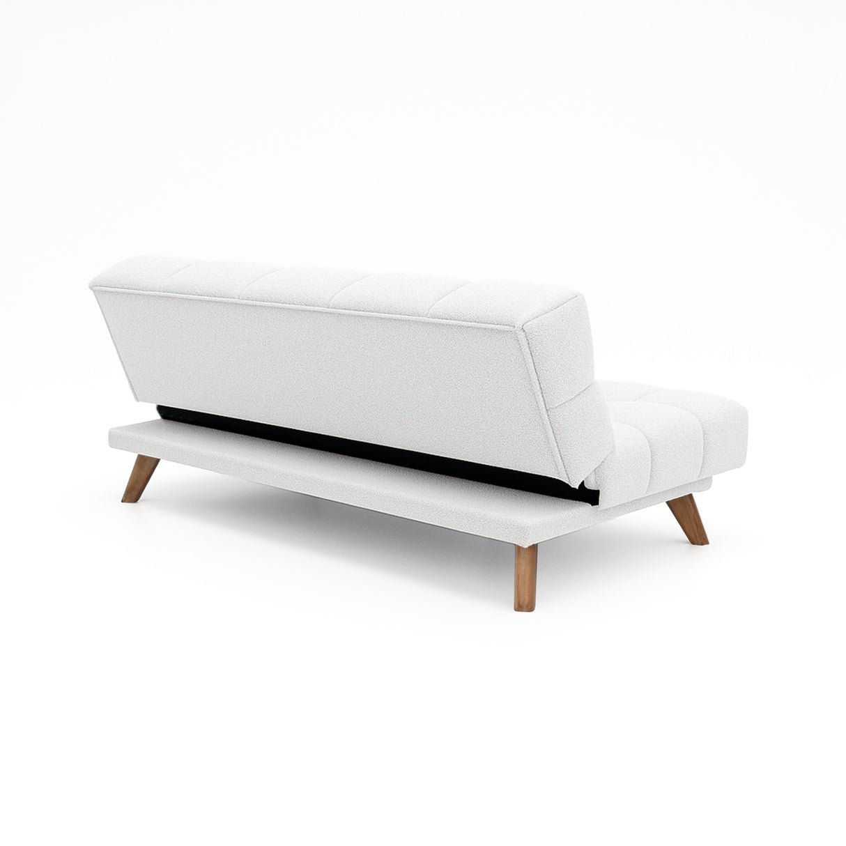 Sofá Cama Nubo Blanco y Matiz Caoba 178x82cm De Tres Puestos Reclinable y sin Apoya Brazos - SOFAS Y POLTRONAS | Bylmo