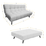 Sofá Cama Nubo Blanco y Matiz Caoba 178x82cm De Tres Puestos Reclinable y sin Apoya Brazos - SOFAS Y POLTRONAS | Bylmo