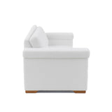 Sofá Montenegro Blanco 207x82cm De Tres Puestos y con Apoya Brazos - SOFAS Y POLTRONAS | Bylmo