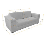 Sofá Montenegro Blanco 207x82cm De Tres Puestos y con Apoya Brazos - SOFAS Y POLTRONAS | Bylmo