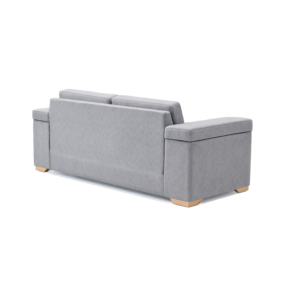 Sala Montenegro Plata y Mostaza 207x82cm con Sofacama Poltrona y Mesa de Centro - SOFAS Y POLTRONAS | Bylmo