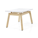 Mesa de Comedor Tyrone Blanco y Matiz Natural 120x76cm Cuadrado de Cuatro Puestos sin Sillas - COMEDORES | Bylmo