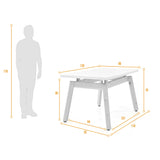 Mesa de Comedor Tyrone Blanco y Matiz Natural 120x76cm Cuadrado de Cuatro Puestos sin Sillas - COMEDORES | Bylmo