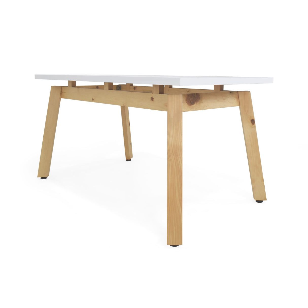 Mesa de Comedor Tyrone Blanco y Matiz Natural 150x76cm Cuadrado de Seis Puestos sin Sillas - COMEDORES | Bylmo