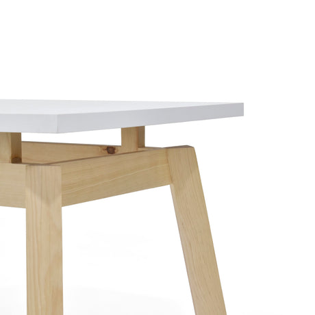 Mesa de Comedor Tyrone Blanco y Matiz Natural 150x76cm Cuadrado de Seis Puestos sin Sillas - COMEDORES | Bylmo