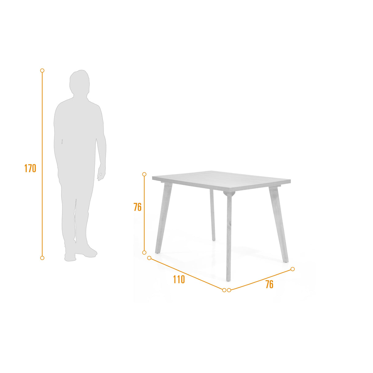 Mesa de Comedor Lugo Matiz Oasis 110x76cm Cuadrado de Cuatro Puestos sin Sillas - COMEDORES | Bylmo