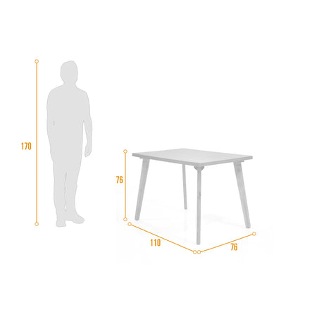 Mesa de Comedor Lugo Matiz Oasis 110x76cm Cuadrado de Cuatro Puestos sin Sillas - COMEDORES | Bylmo